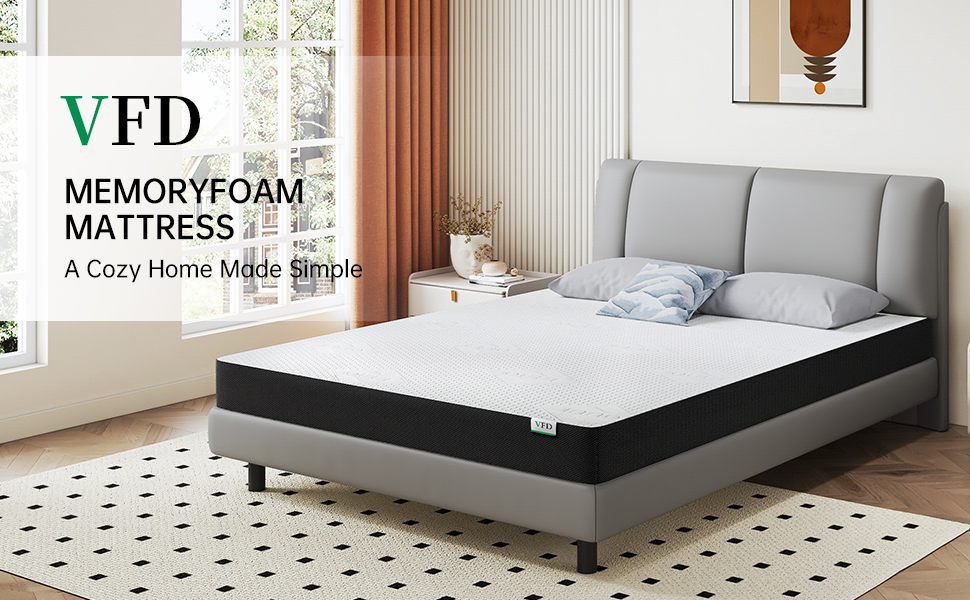 VFD 5 Inch Twin Memory Foam Mattress Medium Firm Feel