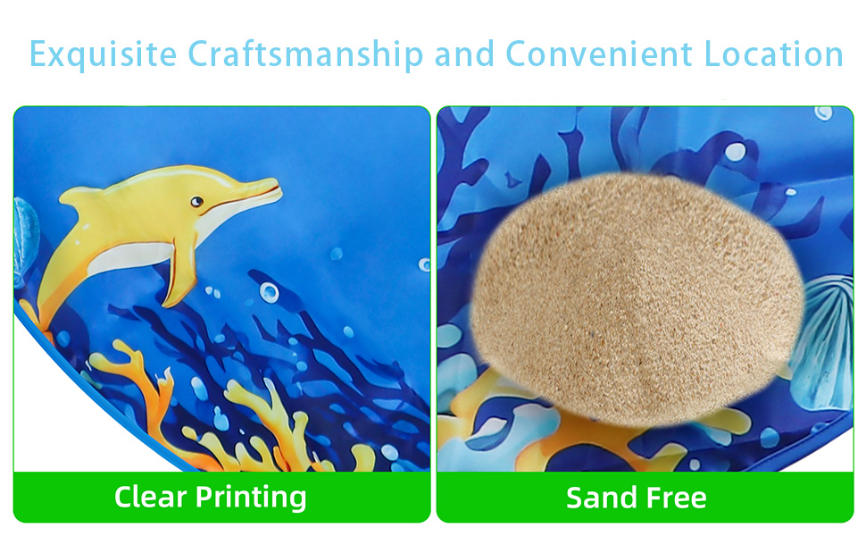 4.9 x 4.9 ft Baby Beach Pool, 2 in 1 Kiddie Pool and Beach Blanket Toddler Paddling