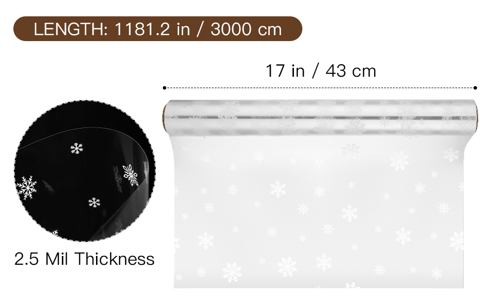 STOBOK Christmas Cellophane Wrap Roll Unfolded Width 32
