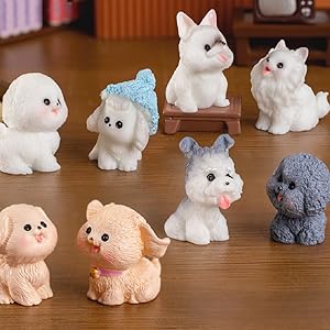 Amazon.co.jp: Voyyphixa ミニ置物 ミニチュア 犬 12種類セット