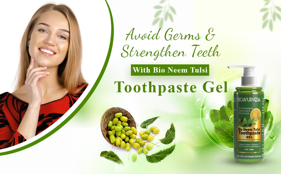 Buy BIOAYURVEDA Bio Neem Tulsi Toothpaste Gel for AntiBacterial Dental Care and Strong Gums