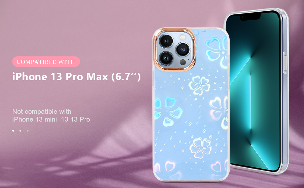 DASIGJID for iPhone 13 Pro Max Case with Camera Lens Protector Colorful Flower Soft