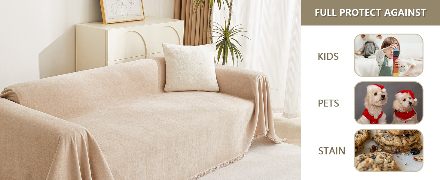 Protect your sofa or furniture from daily wear and tear, kids, pets, dog scratches