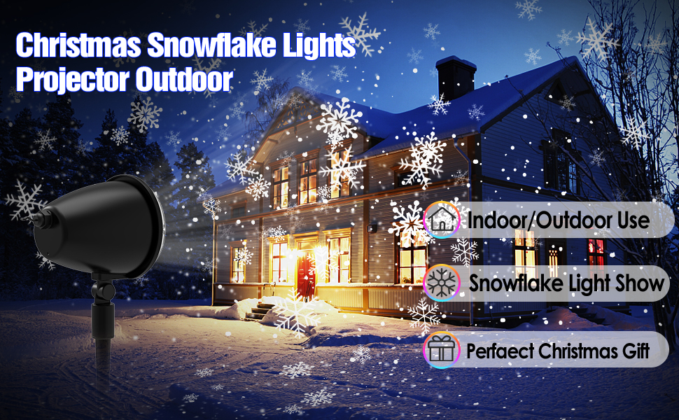 Christmas Projector Lights Outdoor, Dynamic Snowflake