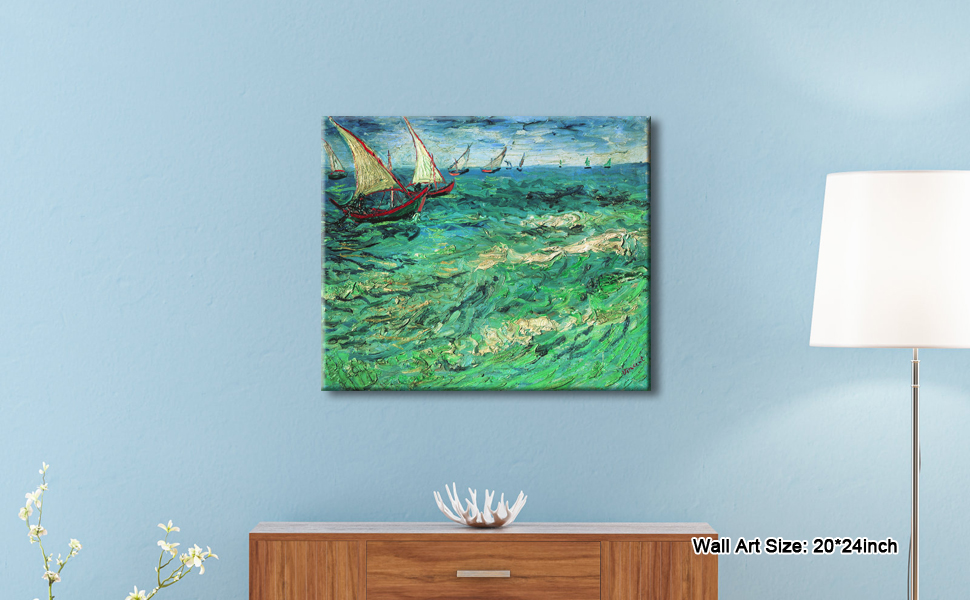 Sailing Boats Seascape Giclee Canvas Prints of Van Gogh