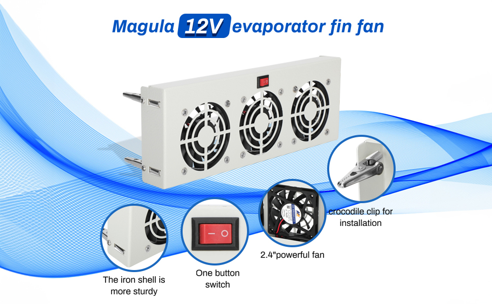 Magula 12V Rv Refrigerator Fan,Prevents Fins from Icing to