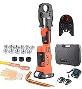 JIGONGSUN Tool Triad Electric Hydraulic Crimping Tool, 12 Ton 8AWG-600MCM and Pro Press Copper Cr...