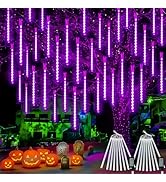 2-Pack Halloween Light Outdoor, Meteor Shower Lights 16 Tubes 384 LEDs Indoor Outdoor, Waterproof...