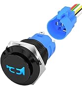 DaierTek Horn Button 12V Marine Horn Button 16MM Momentary Push Button Switch Stainless Steel Blu...