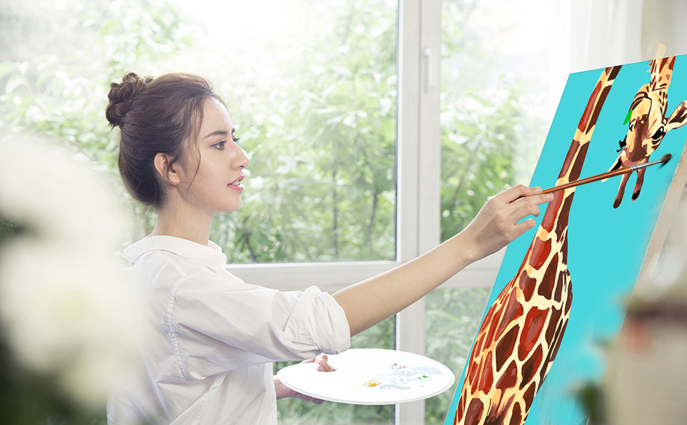 Paint by Numbers Giraffe for Kids & Adults DIY Acrylic