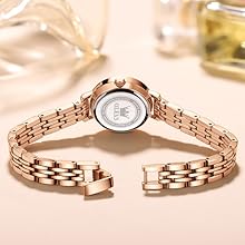 Gold Diamond Bracelet Watches for Women Waterproof