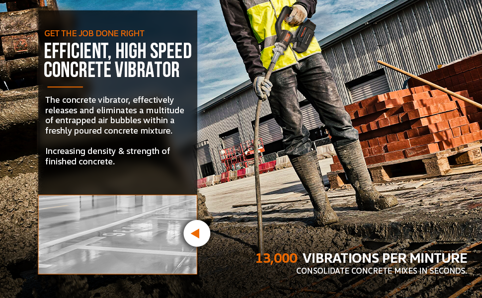 SuperHandy Concrete Vibrating Power Tool, 13k VPM, 4.9’ Ft