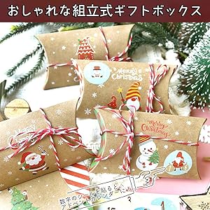 Amazon | ラッピング ボックス ピロー 11.5x7cm + 紐 (レッド
