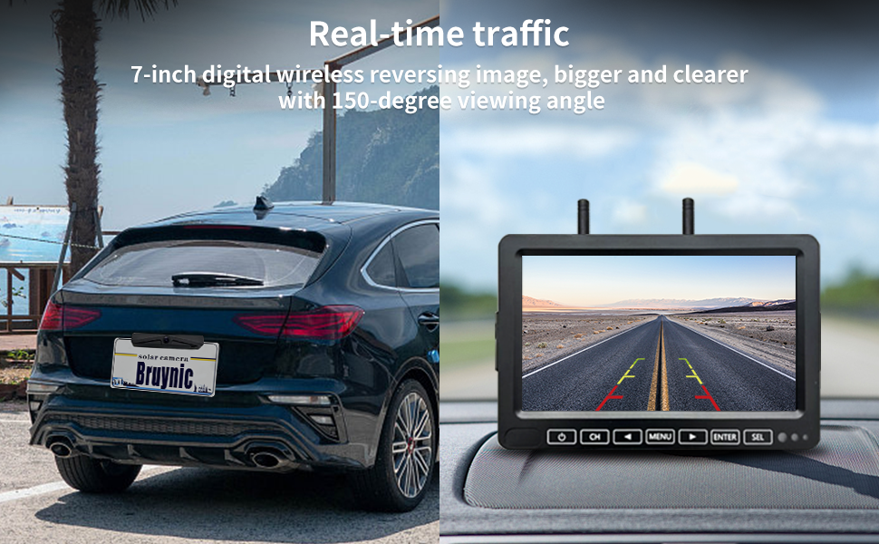 Solar Backup Camera with Large Screen Upgrade 7" Monitor