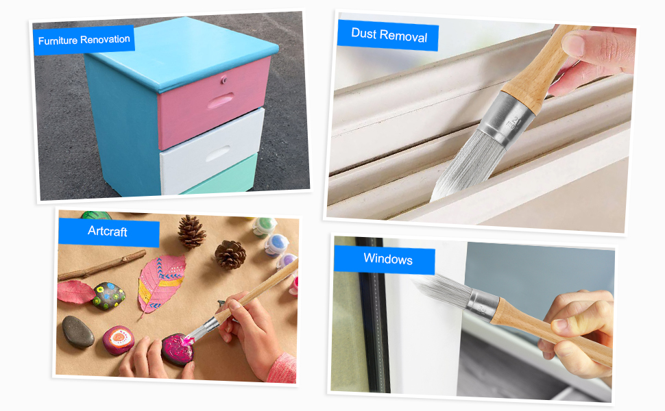 4Pcs Trim Paint Brushes, SUNJOYCO Small Edge Paint Brush, Paint Trimmer Edger with