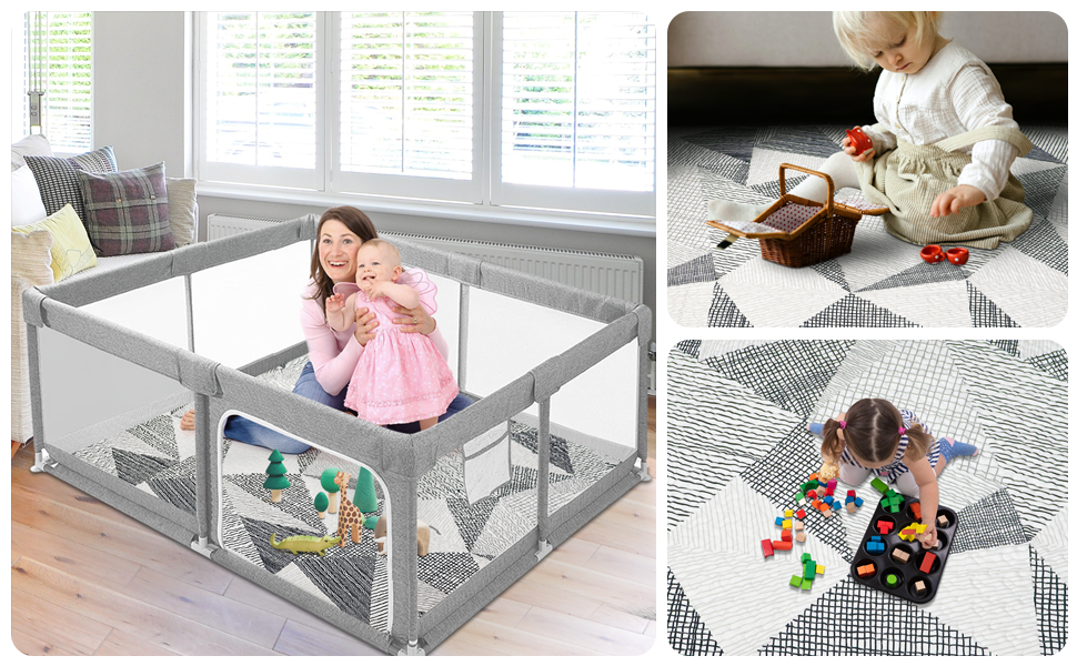 TANOSHII Baby Play Mat for 50"x50" Playpen, Machine