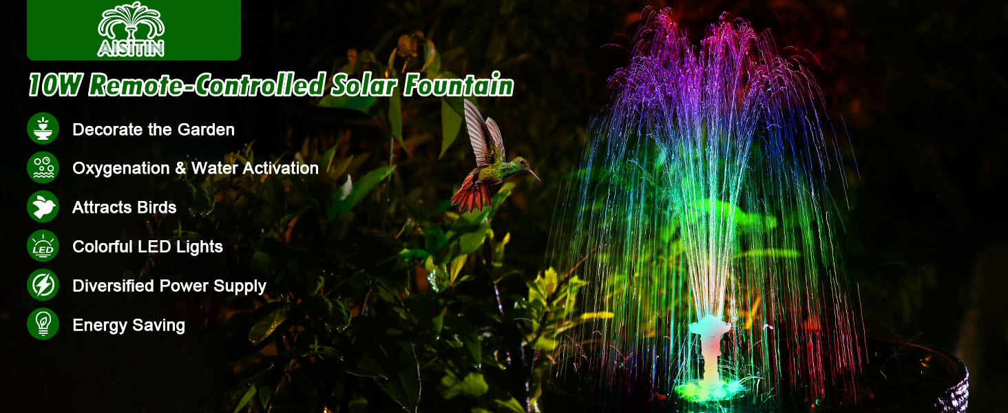 solar water fountain outdoor