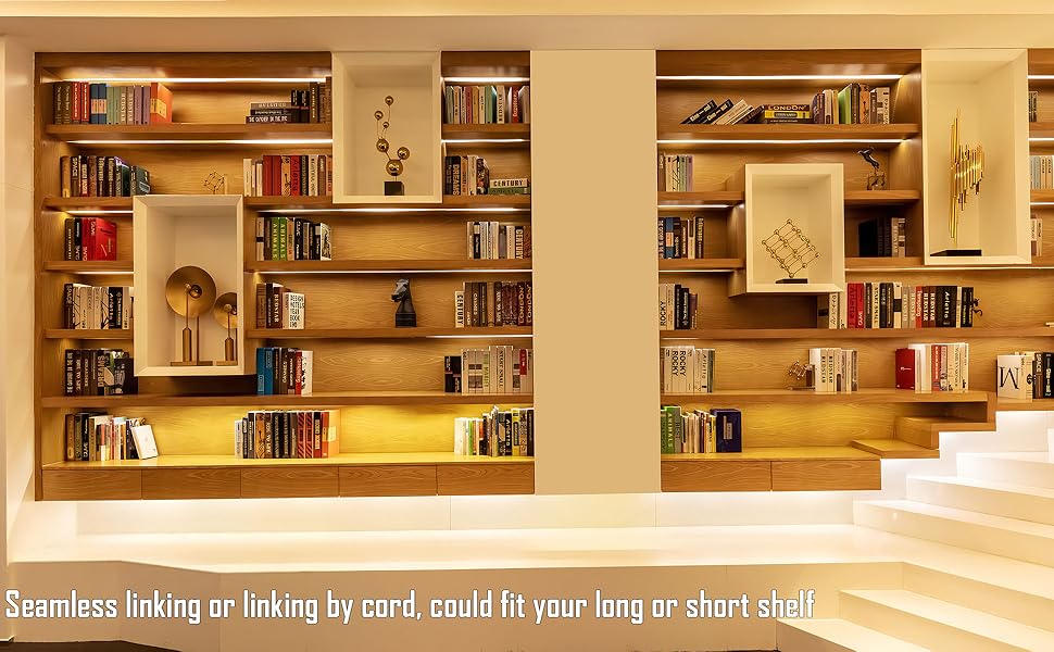 under cabinet lighting, plug in, seamless linking, or linking via cords, fit your long cabinet