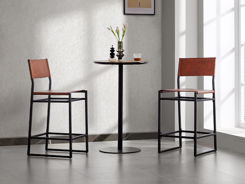 Watson & Whitely Faux Leather Counter Height Bar Stools Set of 2, Sling Armless