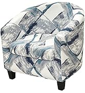 2 Piece Tub Chair Covers with Cushion Cover Soft Stretch Club Chair Slipcover Furniture Protector...