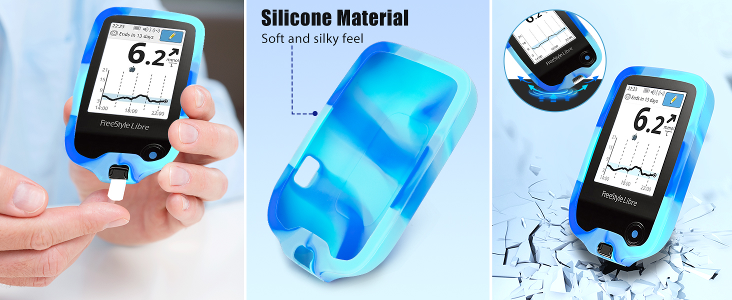 The silicone case for Libre 2 reader diabetic sensor covers with Adhesive Patches