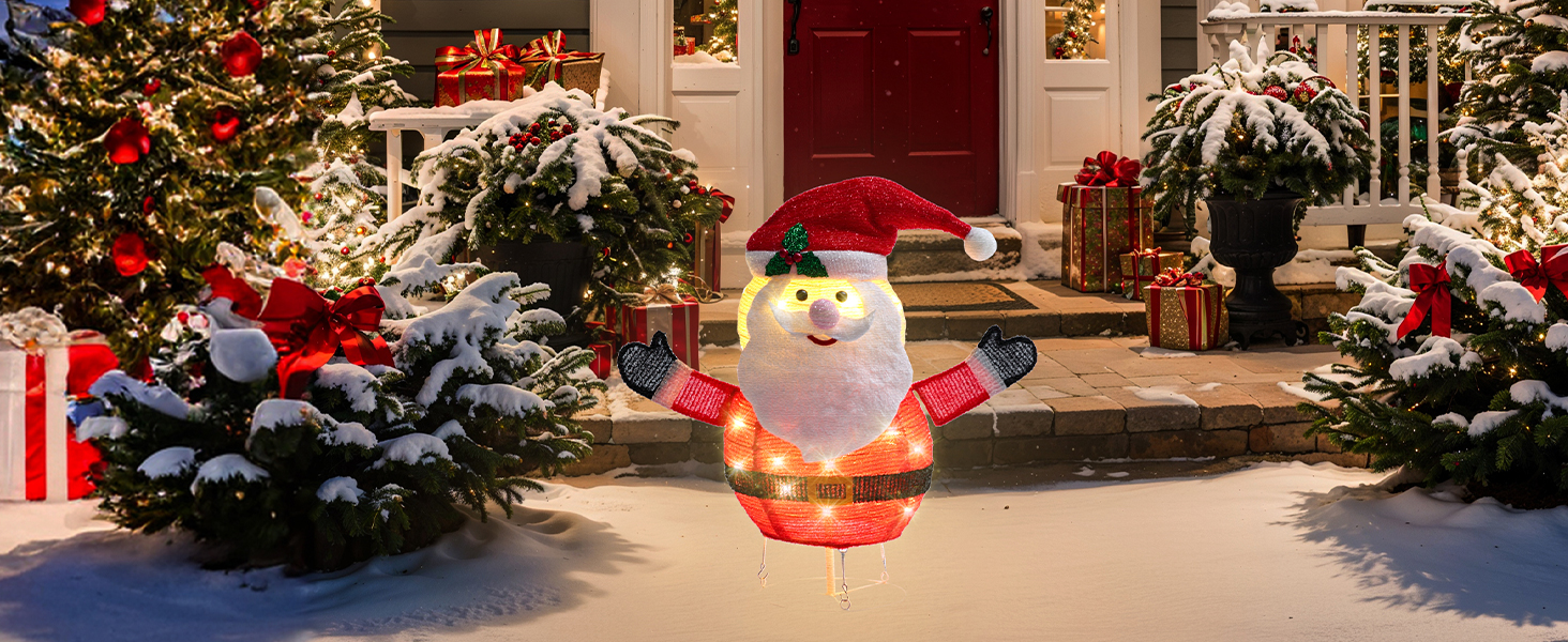GENIMO Santa Claus Outdoor Christmas Decorations, 30 Lights