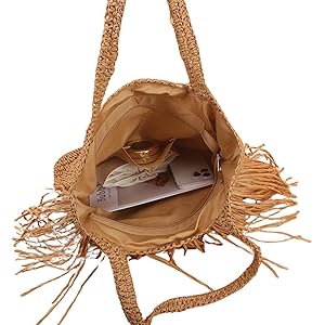 woven straw tote bag, fringe straw tote, straw beach bag, wicker beach bag with fringe