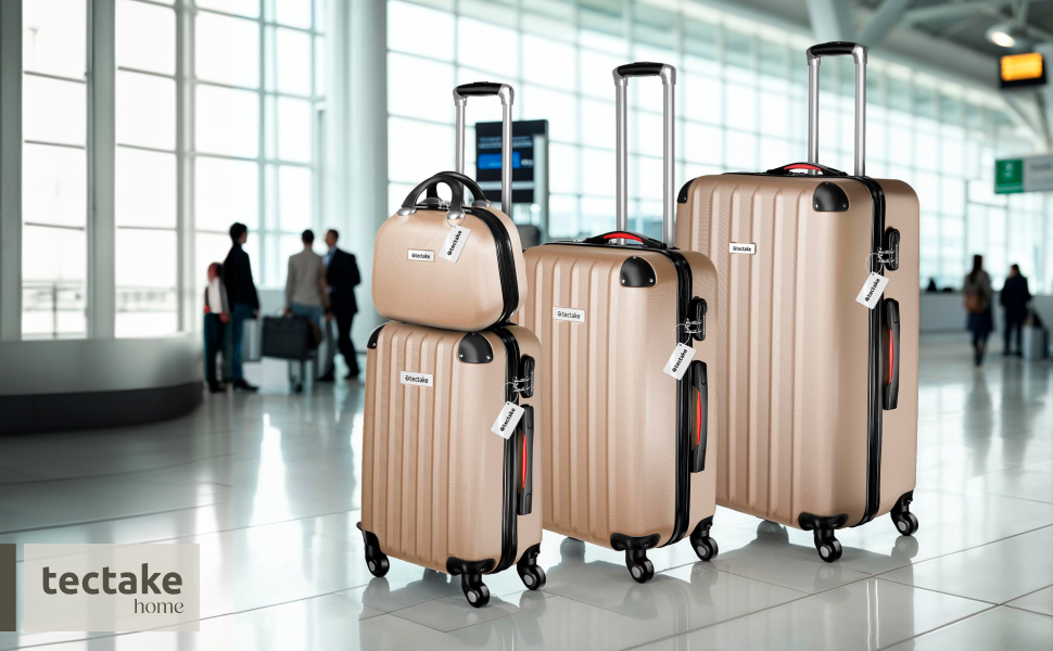 tectake 4-teiliges Reisekoffer Set,ключающие Kofferwaage und Gepäckanhänger, perfekt für Familien, auf Reisen - 360° Rol 69d8c219 9a06 4ddd 9f09 E11106f505d4. CR0,0,970,600 PT0 SX970 V1