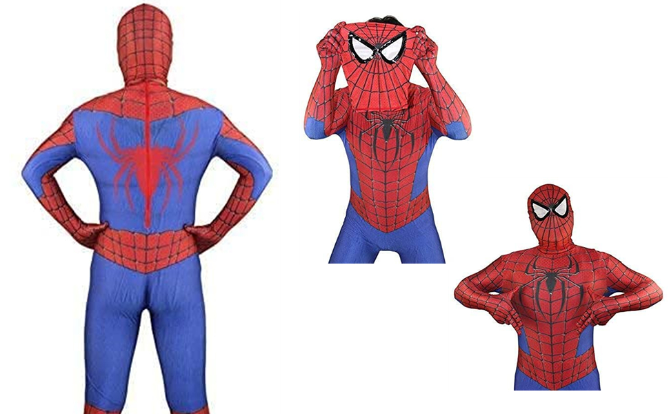 Amazon.co.jp: スパイダーマン 全身タイツ（赤）ライクラ 弾力と