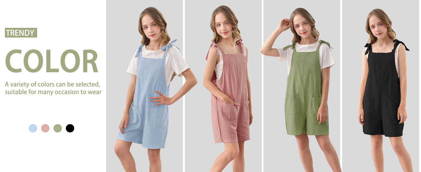 Girls jumpsuits is made of soft and lightweight material, stretchable and comfortable to wear.
