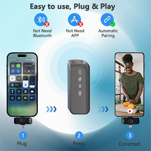 Wireless Lavalier Microphone for iPhone - Android/Computer/Laptop