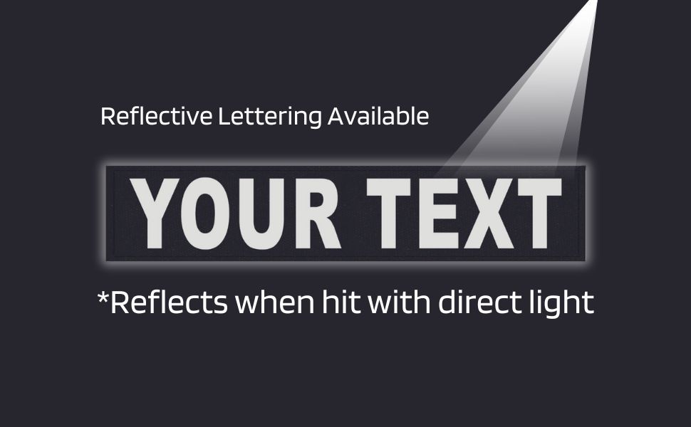 Reflective lettering custom patch
