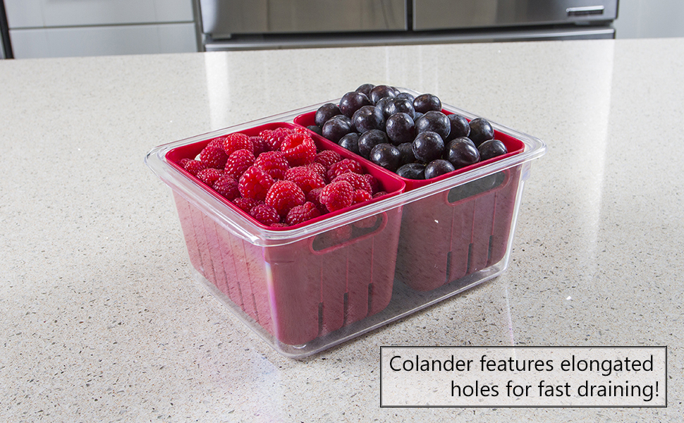 Kitchen Spaces KSDCB12AMZ Twin Colander Stackable Food