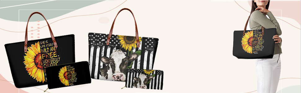 FKELYI Girls's 2 Packs Purses Set Contains Lengthy Wallets with Giant Capability Prime-Deal with Bag Girls Shoulder Totes 11 1