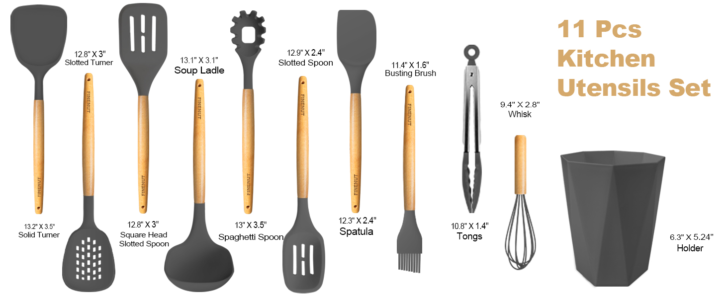 Silicone Cooking Utensils Set 11PCS