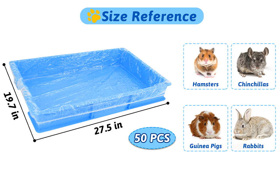 Fhiny 27.5'' x 19.7'' Disposable Guinea Pig Cage Liner, 50