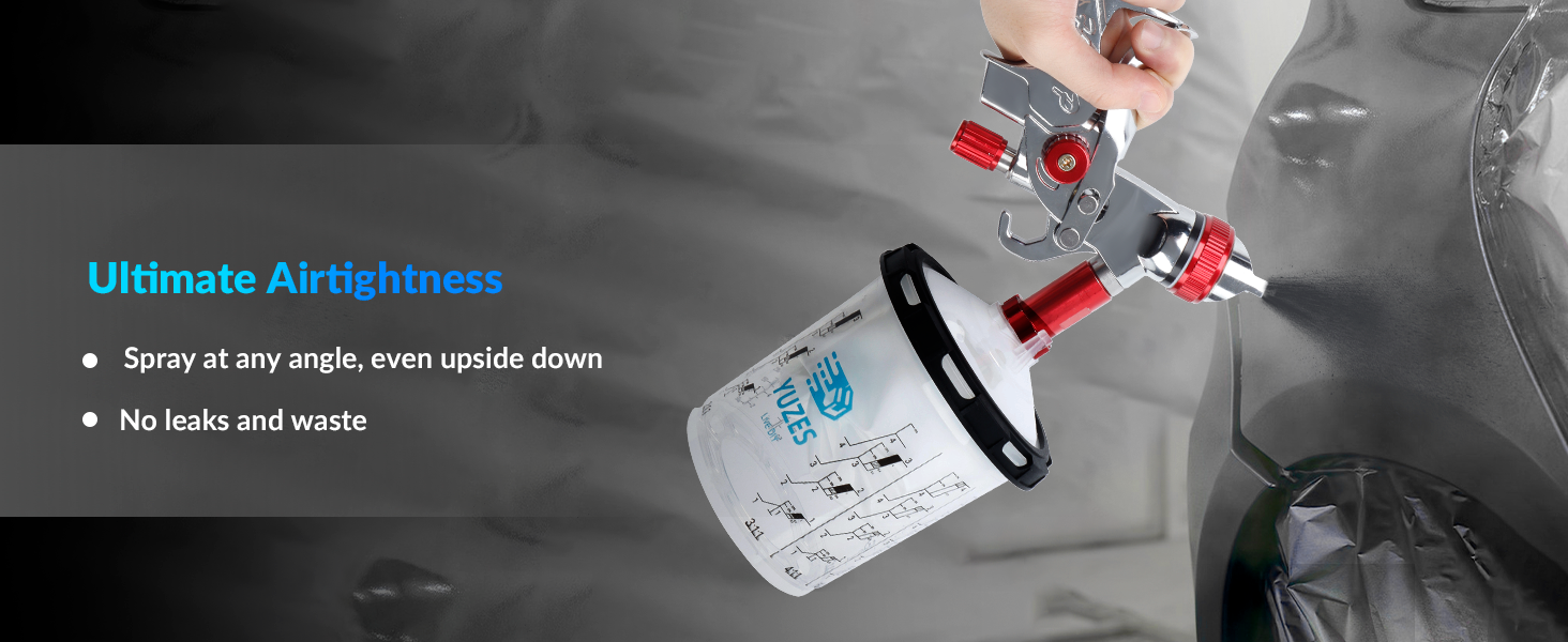 ultimate airtight paint gun cup with lids