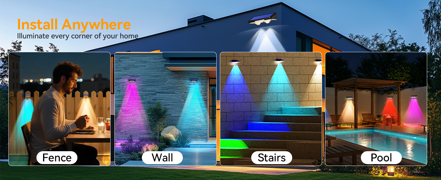 solar fence lights