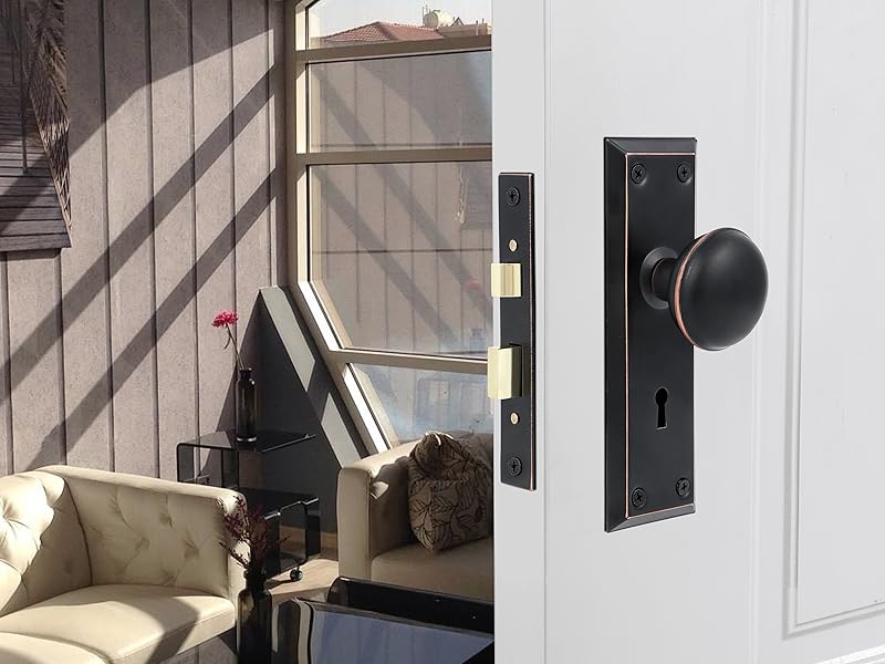 ToPToToo Mortise Lock Set for Interior Door, Vintage Antique Door Knobs