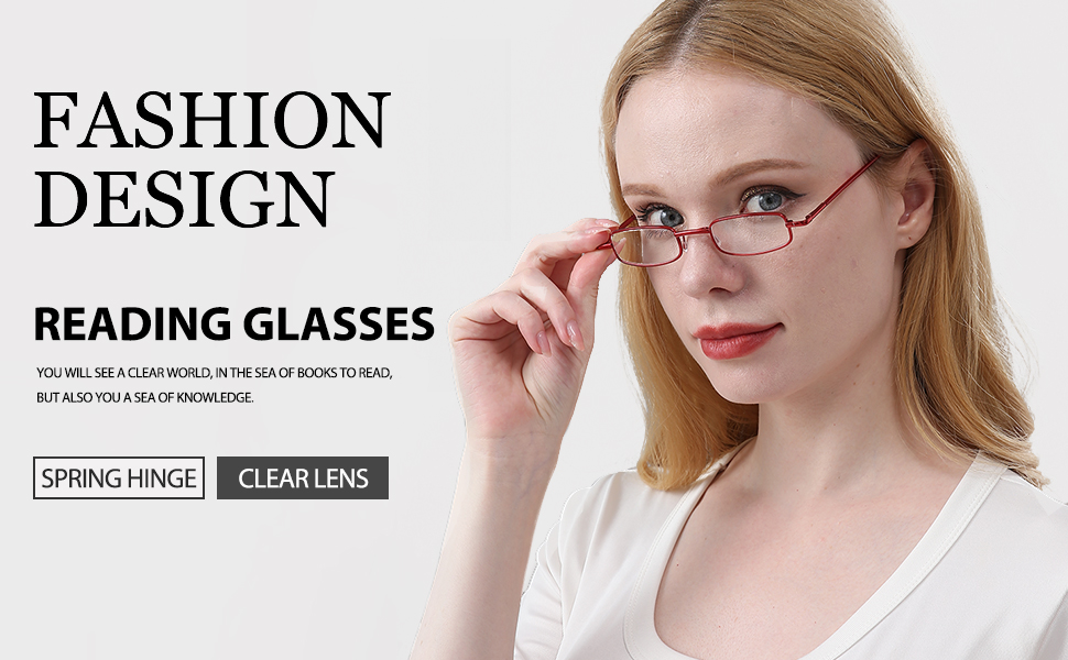 Metal reading glasses for Women Red Pink Blue Gold