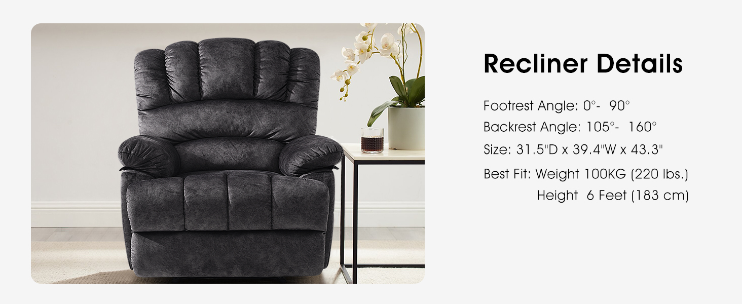 EASELAND Extra Large Recliner Chairs for Big and Tall