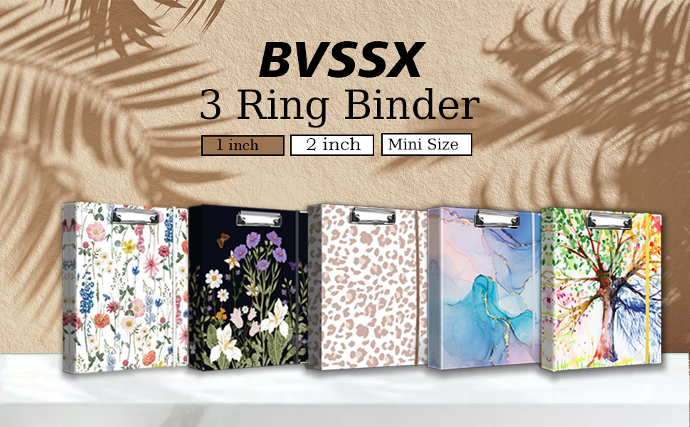 Mini 3 Ring Binder 1 Inch for 5.5"x8.5" Paper, Cute Small