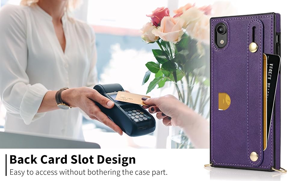 iPhone XR Case,Crossbody Wallet Case Leather with Hand