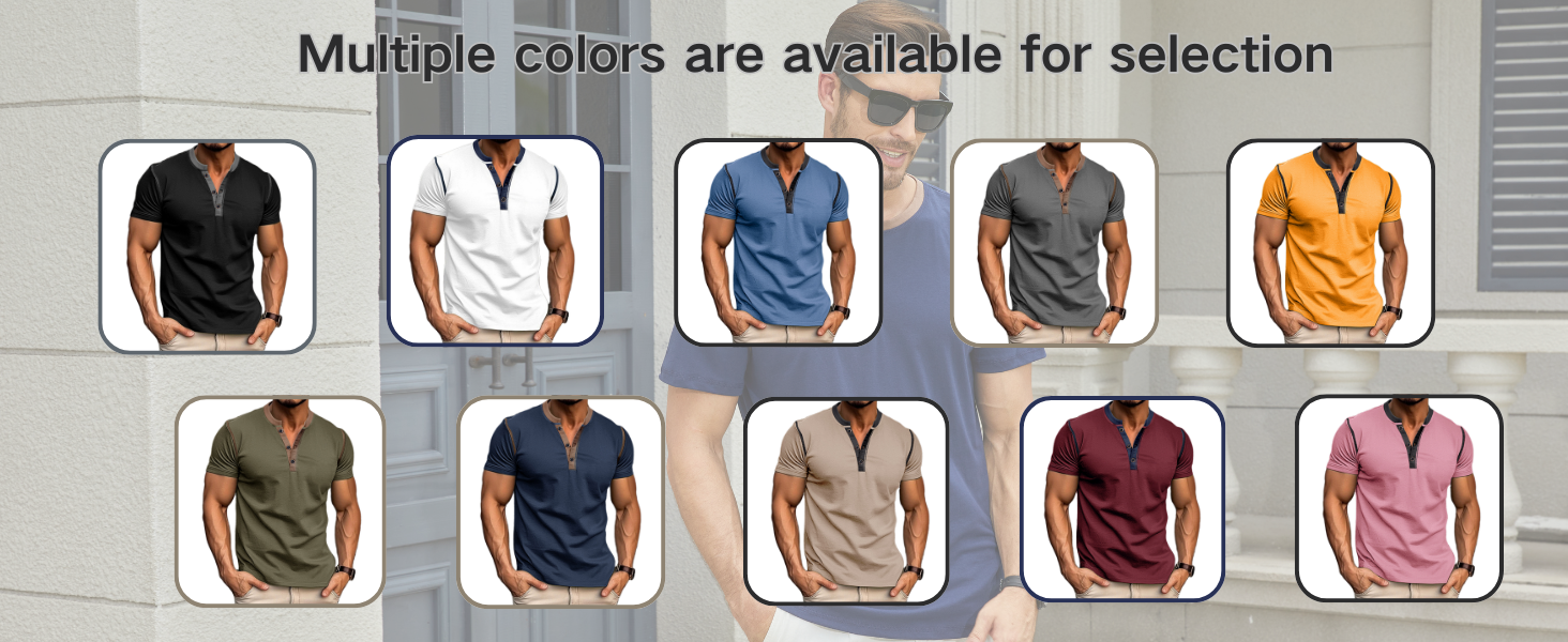 Mens henley shirts short sleeve