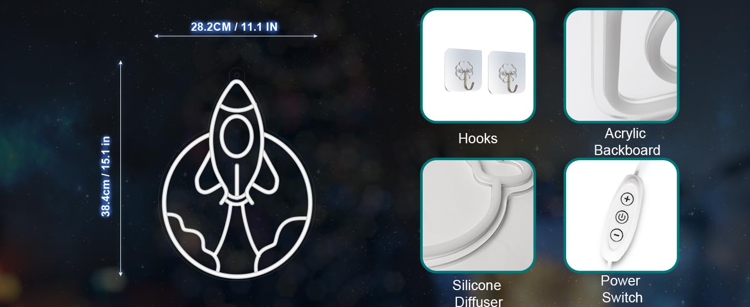 CoolGift Mart Rocket Neon Sign