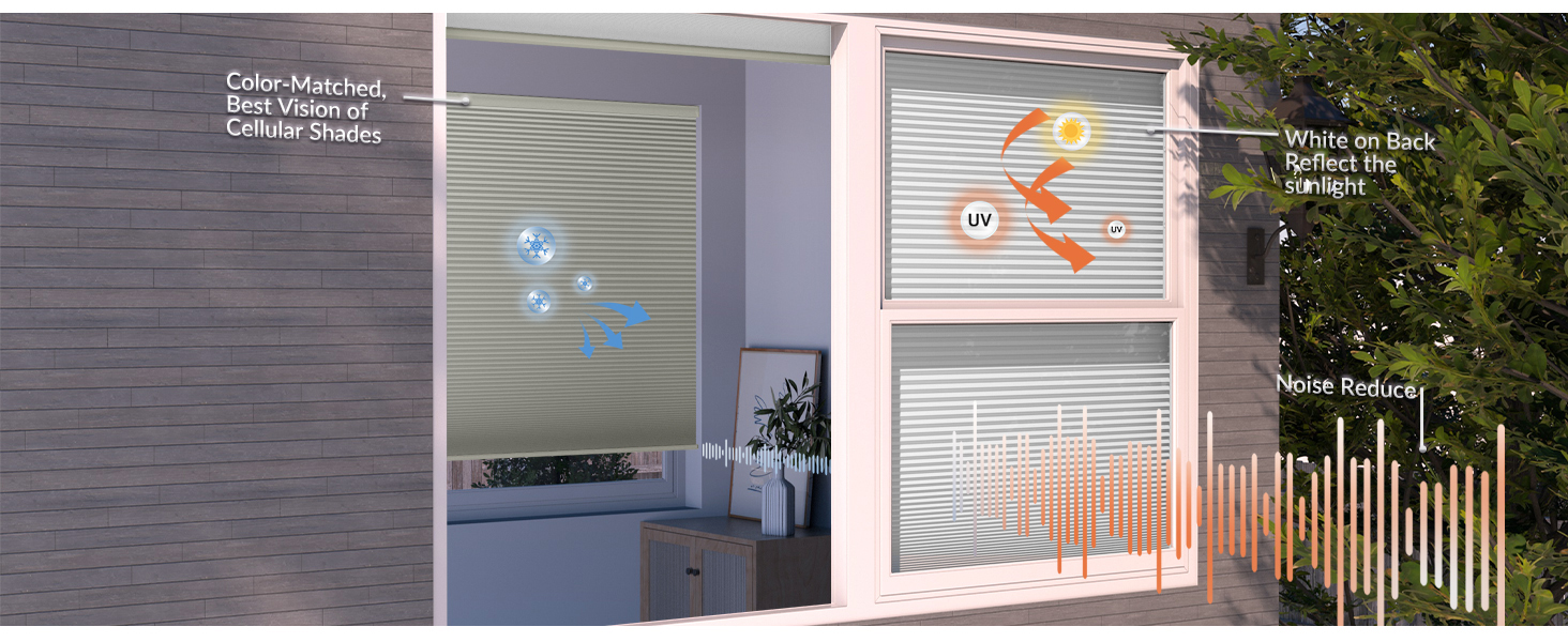 Boolegon New Update 1.5" Linen Cellular Shade Natural