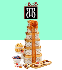 broadway basketeers pretzels , popcorn , gourmet candy, certified kosher gourmet food gift