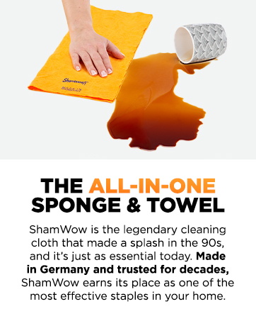 ShamWow Super Absorbent Multi-Purpose Cleaning Shammy Chamois Towel Cloth, Made in Germany