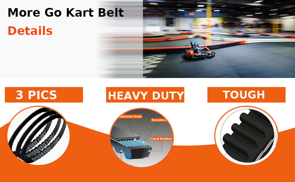 YONQIFON 3 Pack of KT196 Drive Belt for 30 Series Go Kart