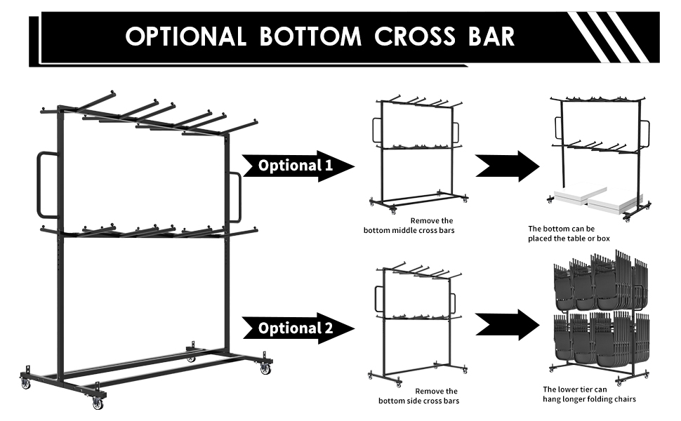 Folding Table and Chair Cart,Two Tier Folding Chair and